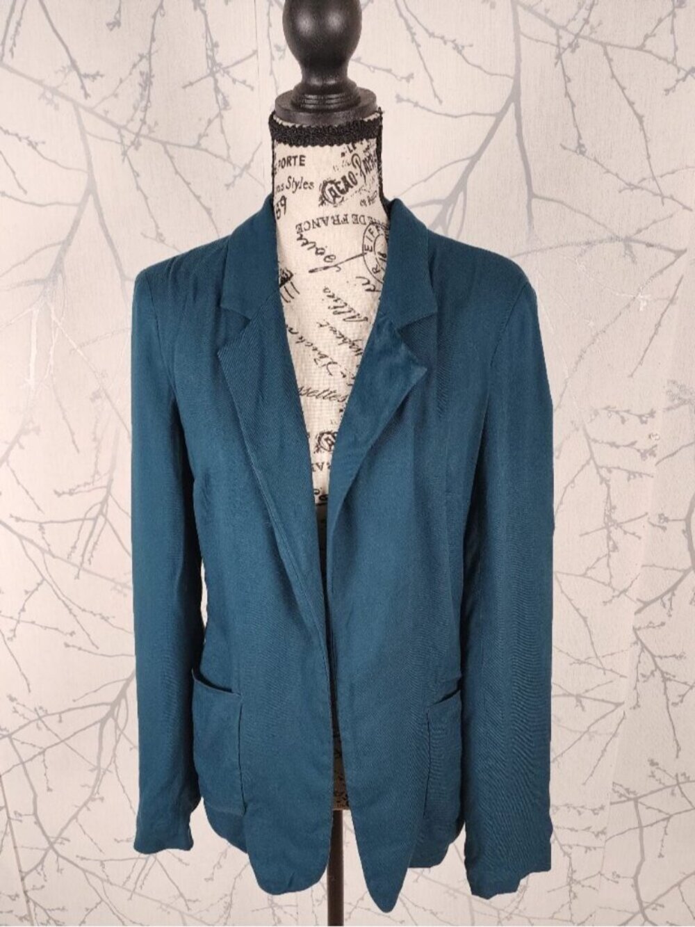Talula Emerald Green Open Front Unstructured Blazer
